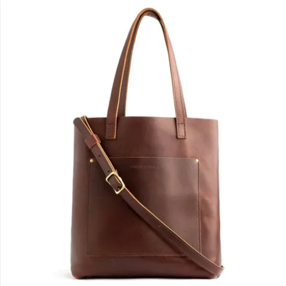 Portland Leather Crossbody Tote Cognac - Picture 3 of 5
